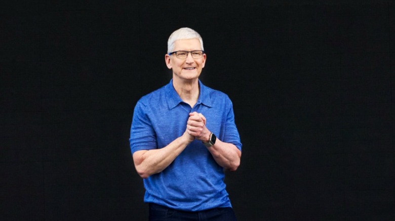 Apple's CEO Tim Cook during the WWDC 2024 keynote