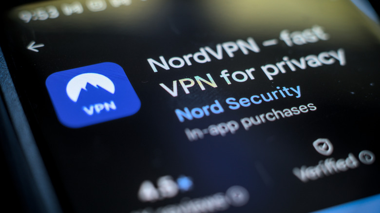 NordVPN app installation screen on a smartphone.