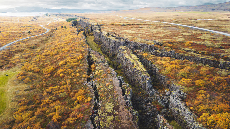 Rift valley in Thingvellir National Park, Iceland