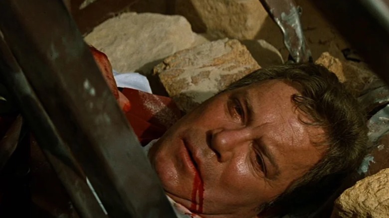 Captain Kirk (William Shatner) dying in Star Trek Generations
