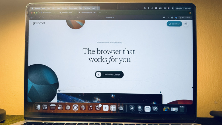 Perplexity Comet browser on a Mac.