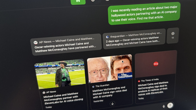 Recalling from browser memory in ChatGPT Atlas.