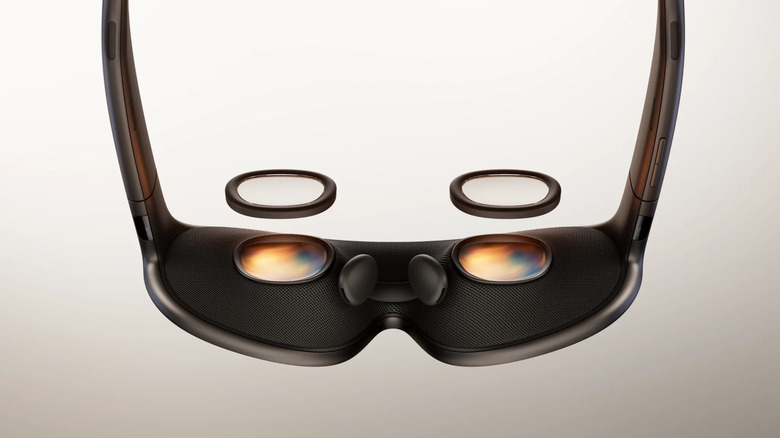 A close-up look at the side of the Meta VR glasses that sit on your face