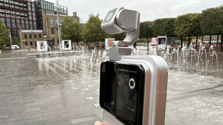 Close-up of the Honor Robot Phone's gimbal extended