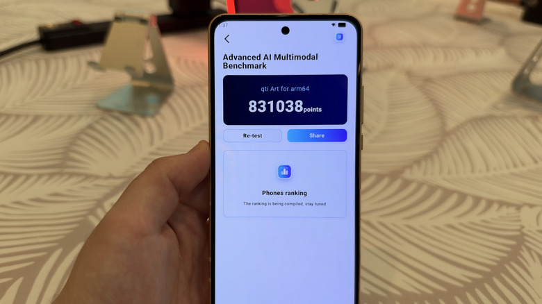 AI benchmark results on the Snapdragon reference device