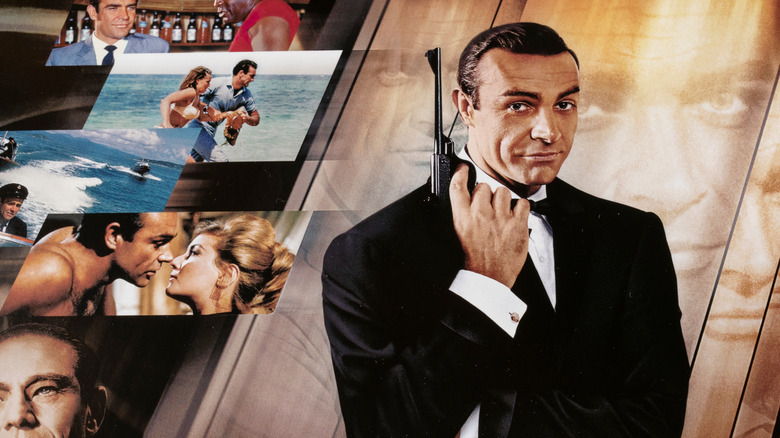 Sean Connery as James Bond, with images from other Bond films