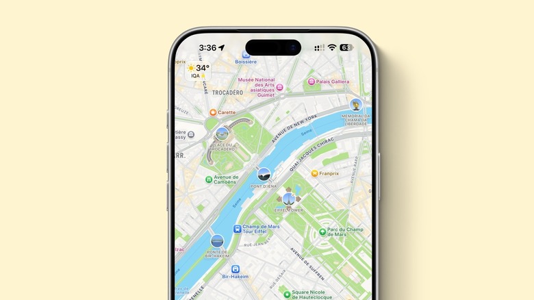 Apple Maps on an iPhone mockup