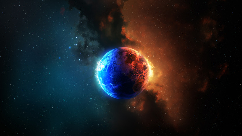 Lone planet in space