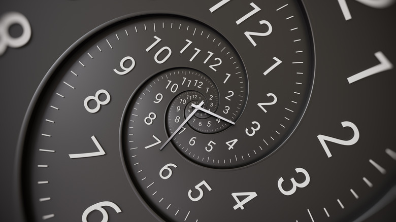Abstract modern clock with spiral dials