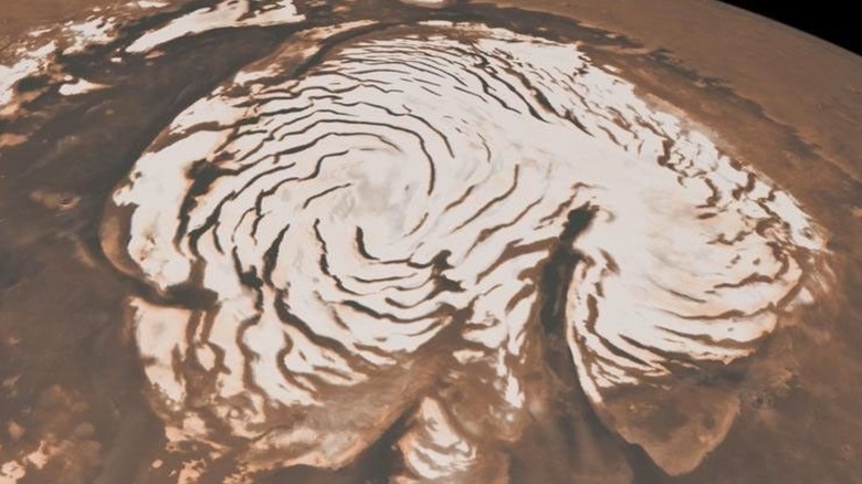 The northern ice ap of Mars seen from space