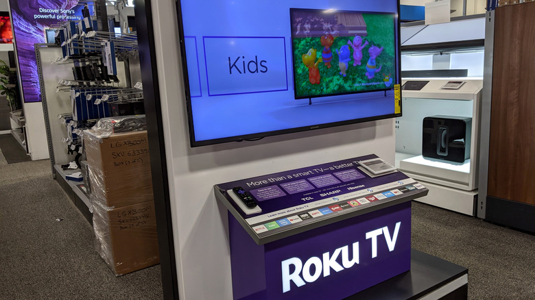 A Roku TV on display at a store