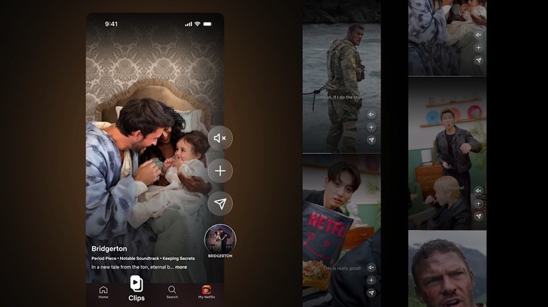 Image showing the new Clips feature coming to the Netflix mobile app.