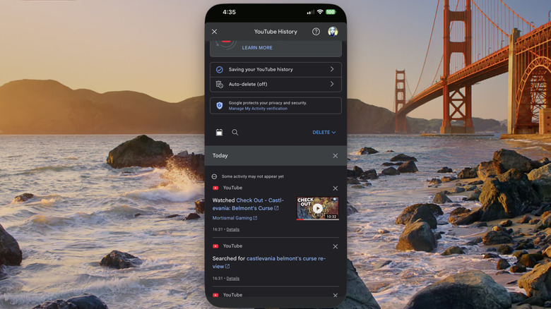 Search and Watch History in the YouTube app