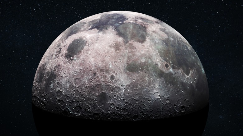 the moon in space