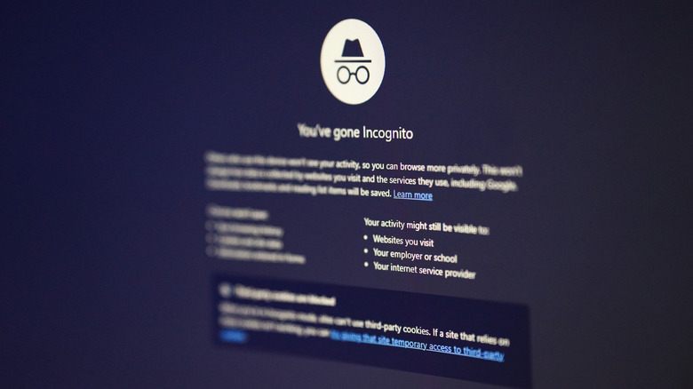 a computer screen showing the incognito mode window in Google Chrome