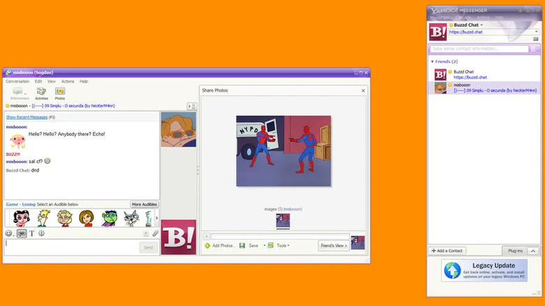 A screenshot of a Yahoo Messenger chat exchange window