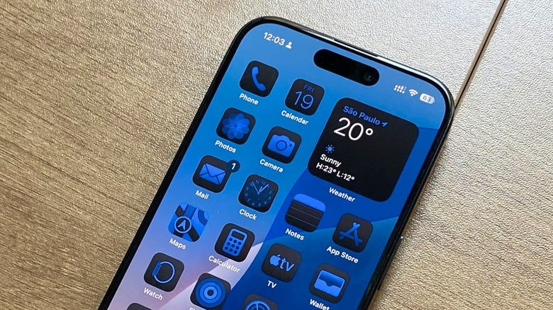 iOS 18 Home Screen with tinted icons