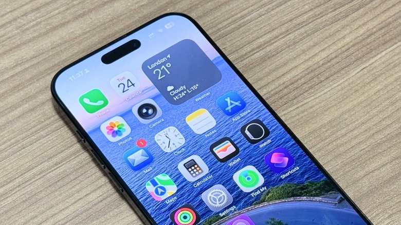 iOS 26 new Home Screen with updated Liquid Glass icons