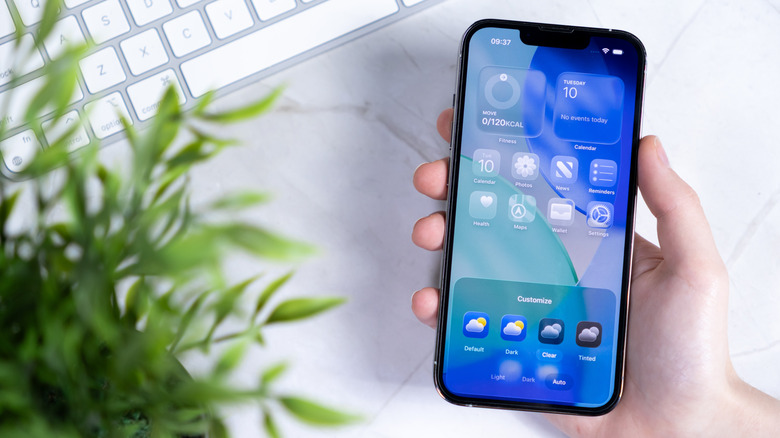 A Liquid Glass experience on an older iPhone model.