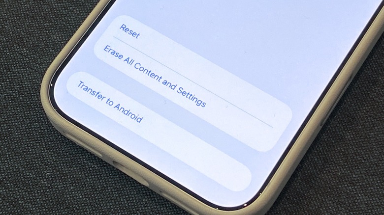 iPhone Settings now feature a Transfer to Android button