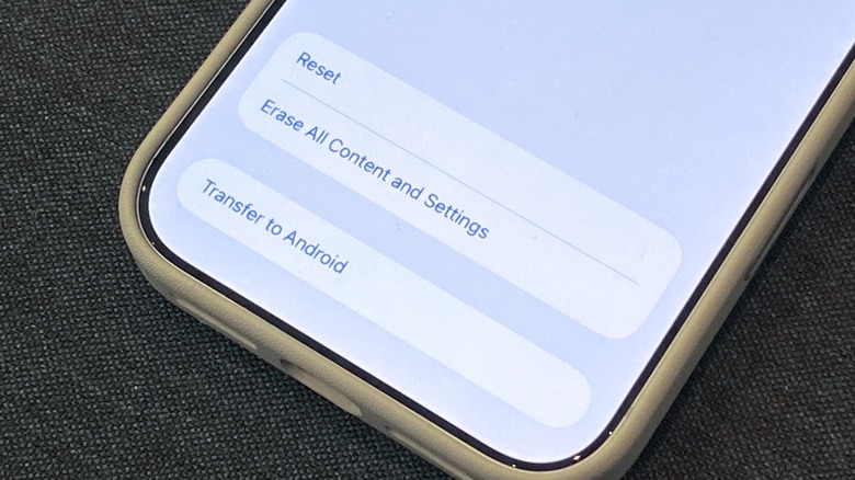 iPhone Settings now feature a Transfer to Android button