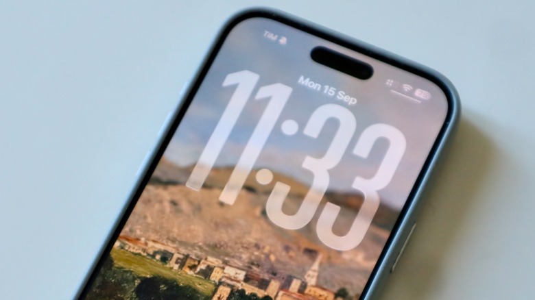 An iPhone with its screen locked