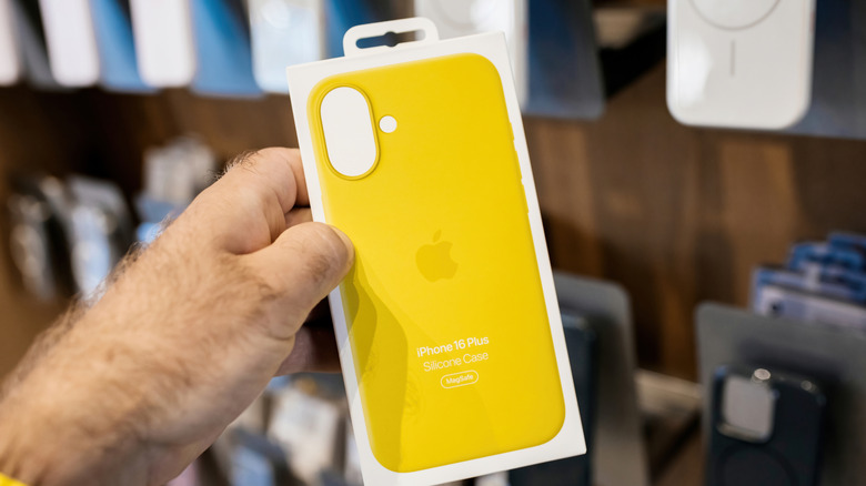 person holding official Apple iPhone 16 Plus case