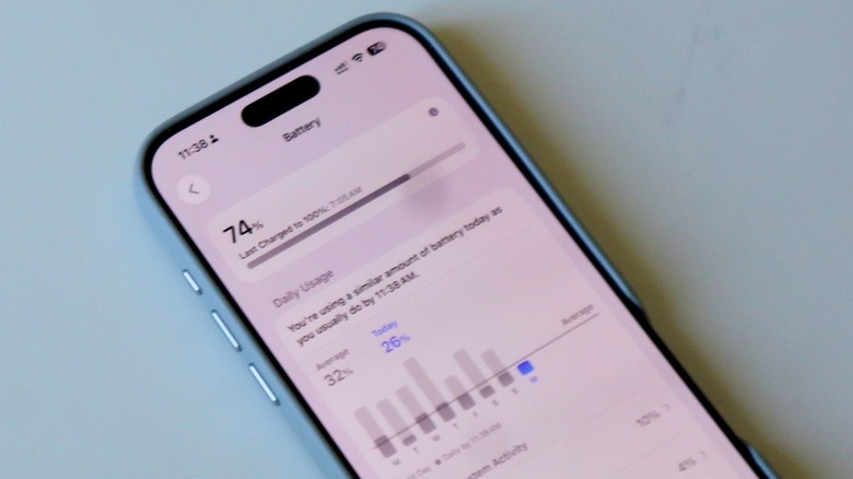 iOS 26 now tells the amount of battery you used compared to previous days