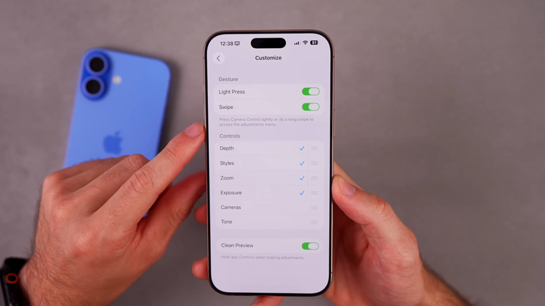Camera Control options customization settings on iOS 26