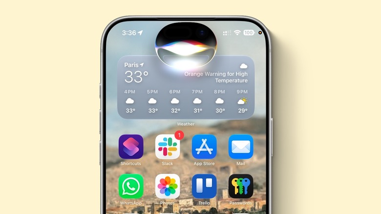 Mockup of an iPhone with the new Siri AI interface