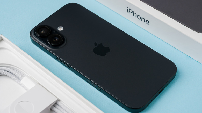 A new, out-of-box iPhone 16.