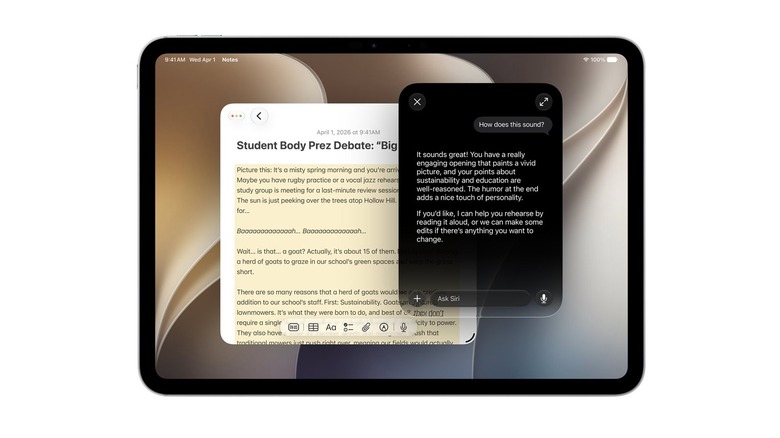 Mockup of the Notes app on iPadOS 27