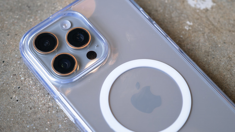 iPhone 16 Pro Max in a protective case.