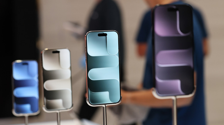 The iPhone Air on display in a store.