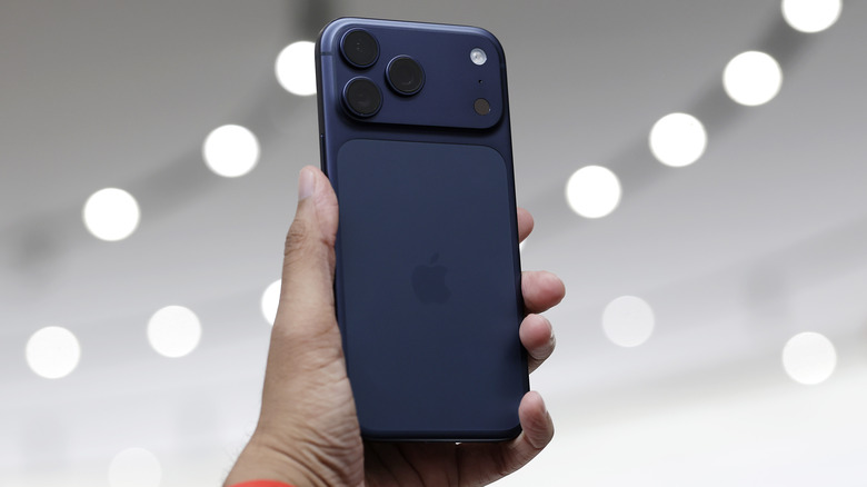 iPhone 17 Pro in hand at Apple's media event