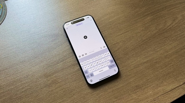 ChatGPT running on an iPhone.