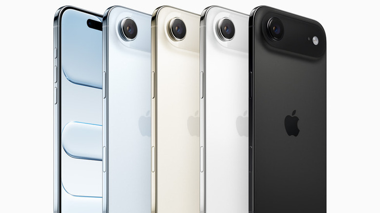 iPhone Air models all lined up on white background