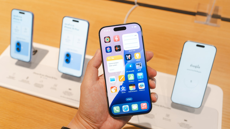 iPhone 16 Pro displayed in a store.