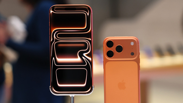 iPhone 17 Pro Max on display in a store.