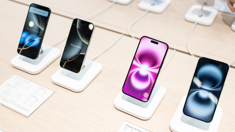 iPhone 16 lineup at Apple Store
