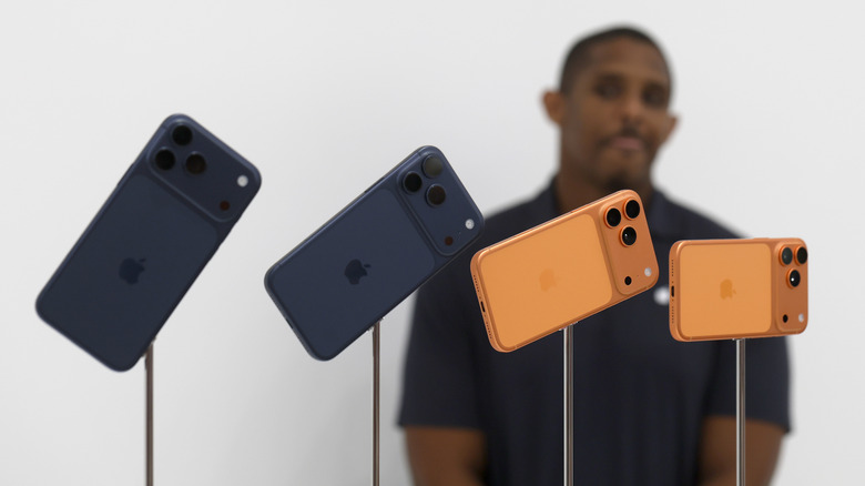 The iPhone 17 Pro on display after the Apple launch event.