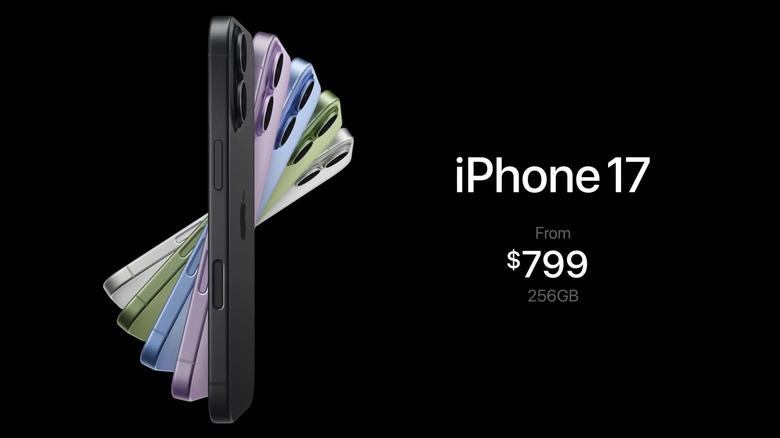 iPhone 17's starting price.