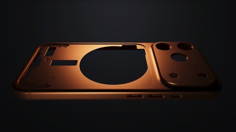 The iPhone 17 Pro's aluminum chassis.