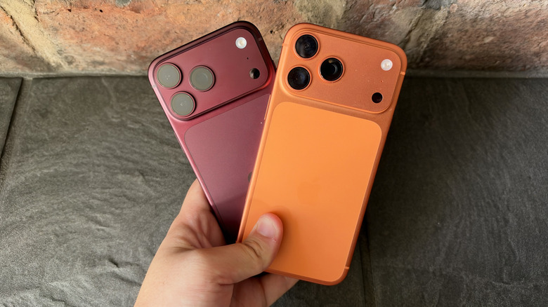 iPhone 18 Pro Max held in same hand as iPhone 17 Pro Max