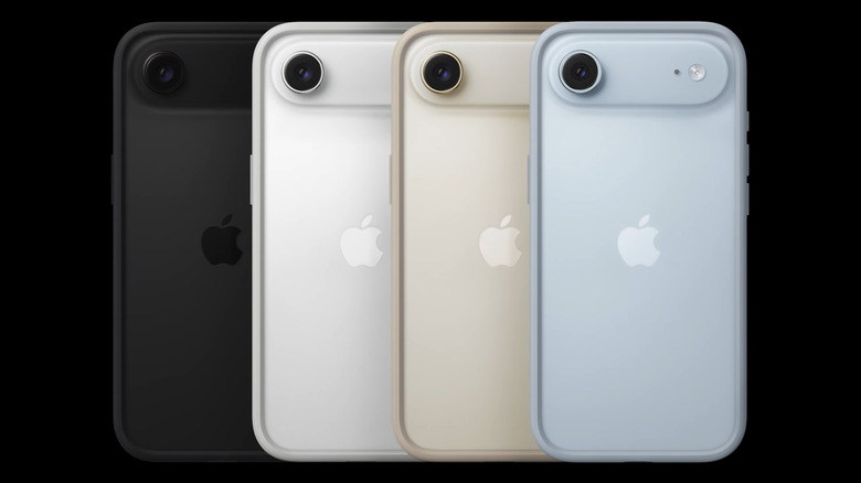 Four iPhone Air models in every different color