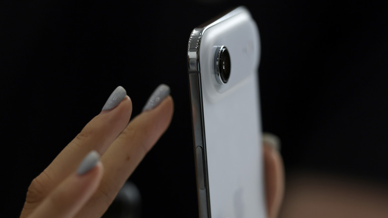 The ultra-thin profile of the iPhone Air.