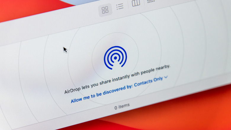 airdrop app open on a Mac computer
