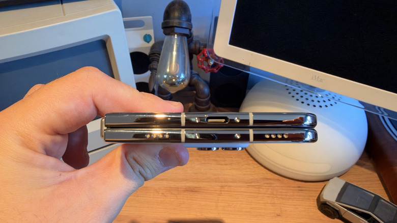 Close-up of iPhone Duo charging port