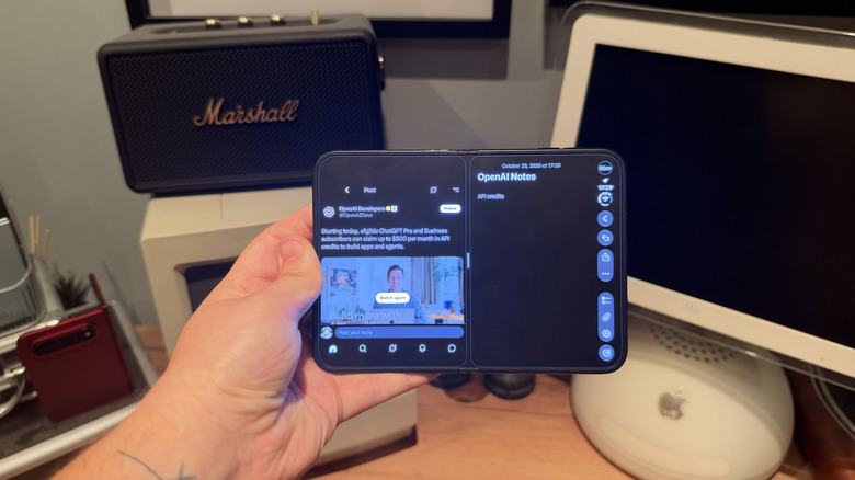 iPhone Duo running X and Notes in Split View