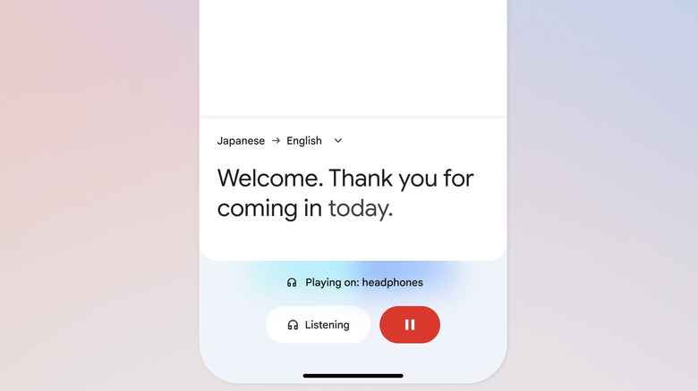 Google Translate working on an iPhone as it translates Japanese to English